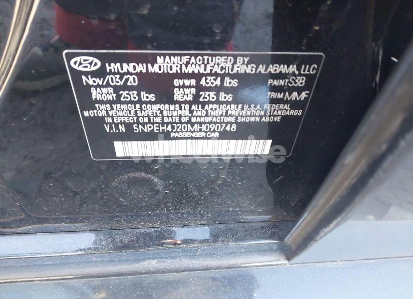 Photo 9 of 2021 Hyundai Sonata LIMITED (VIN 5NPEH4J20MH090748)