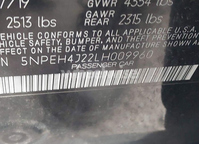 Photo 9 of 2020 Hyundai Sonata LIMITED (VIN 5NPEH4J22LH009960)