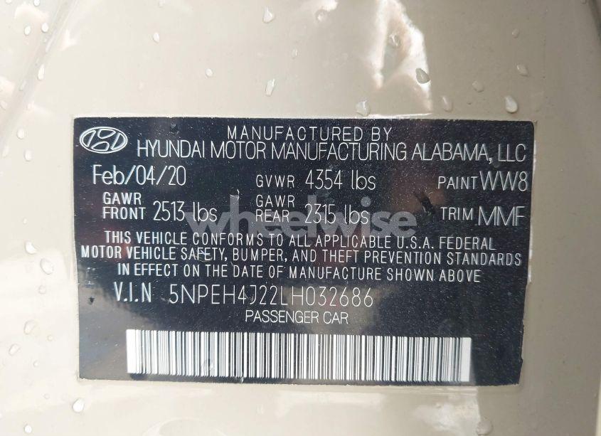 Photo 9 of 2020 Hyundai Sonata LIMITED (VIN 5NPEH4J22LH032686)