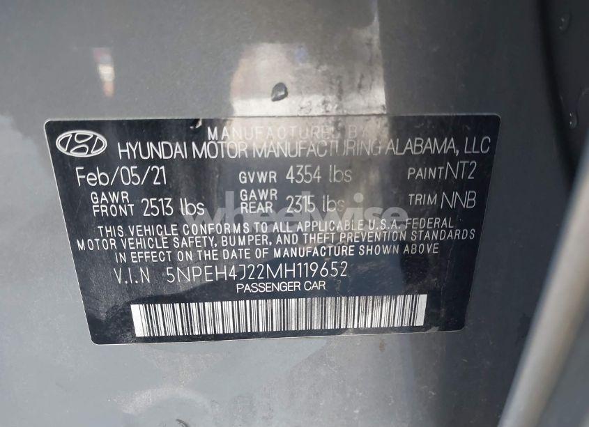 Photo 9 of 2021 Hyundai Sonata LIMITED (VIN 5NPEH4J22MH119652)