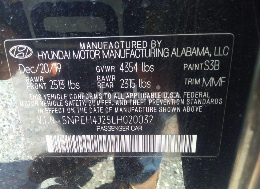 Photo 9 of 2020 Hyundai Sonata LIMITED (VIN 5NPEH4J25LH020032)
