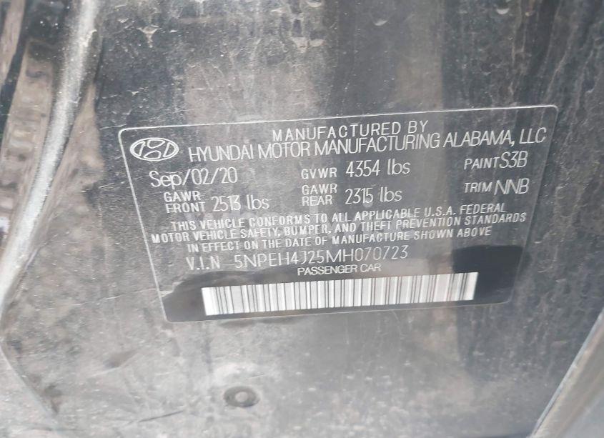Photo 9 of 2021 Hyundai Sonata LIMITED (VIN 5NPEH4J25MH070723)