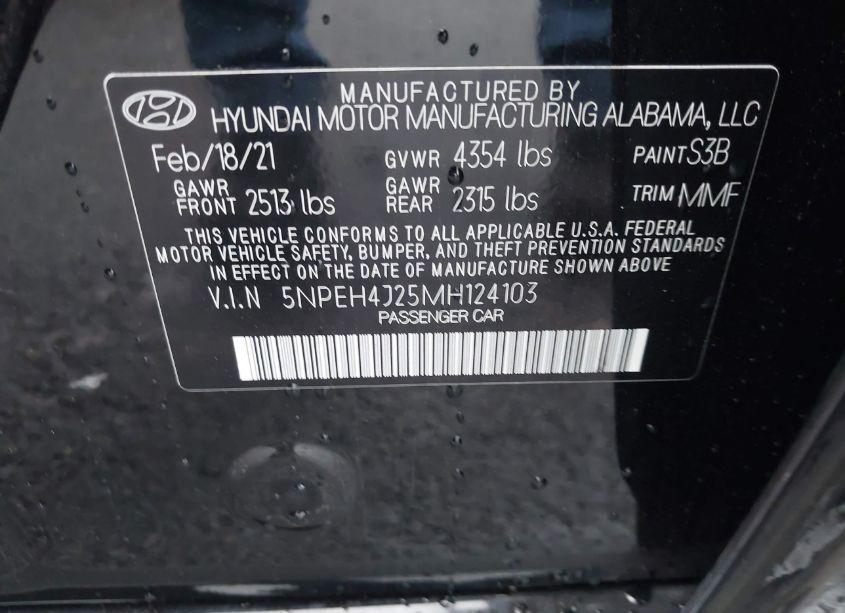Photo 9 of 2021 Hyundai Sonata LIMITED (VIN 5NPEH4J25MH124103)