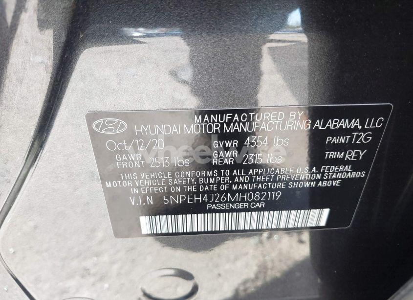Photo 9 of 2021 Hyundai Sonata LIMITED (VIN 5NPEH4J26MH082119)
