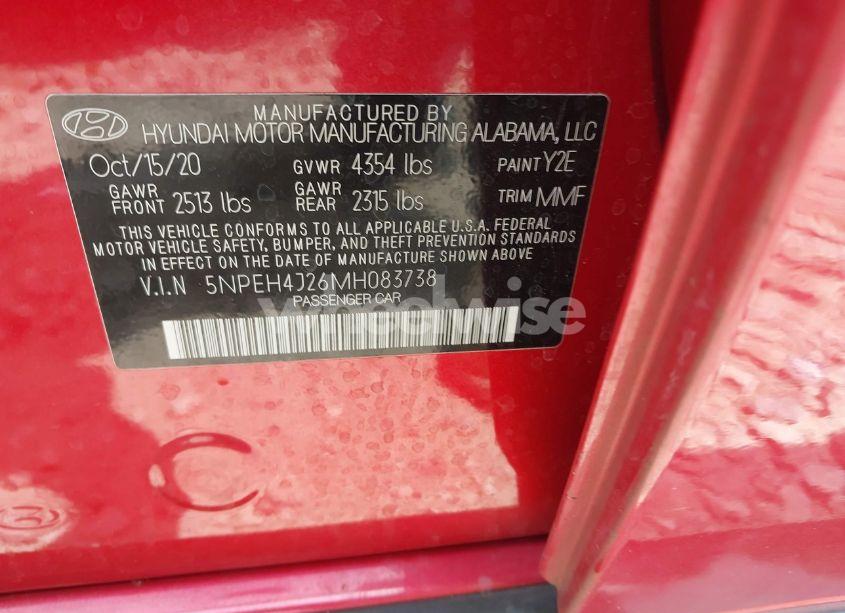 Photo 9 of 2021 Hyundai Sonata LIMITED (VIN 5NPEH4J26MH083738)