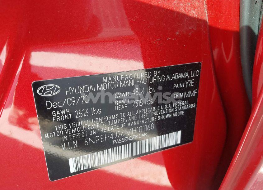 Photo 9 of 2021 Hyundai Sonata LIMITED (VIN 5NPEH4J26MH101168)