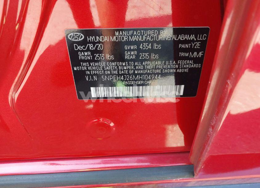 Photo 9 of 2021 Hyundai Sonata LIMITED (VIN 5NPEH4J26MH104944)