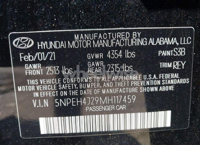 Photo 9 of 2021 Hyundai Sonata LIMITED (VIN 5NPEH4J29MH117459)
