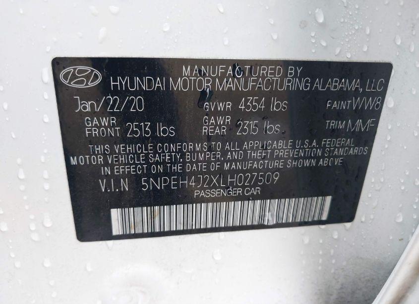 Photo 9 of 2020 Hyundai Sonata LIMITED (VIN 5NPEH4J2XLH027509)