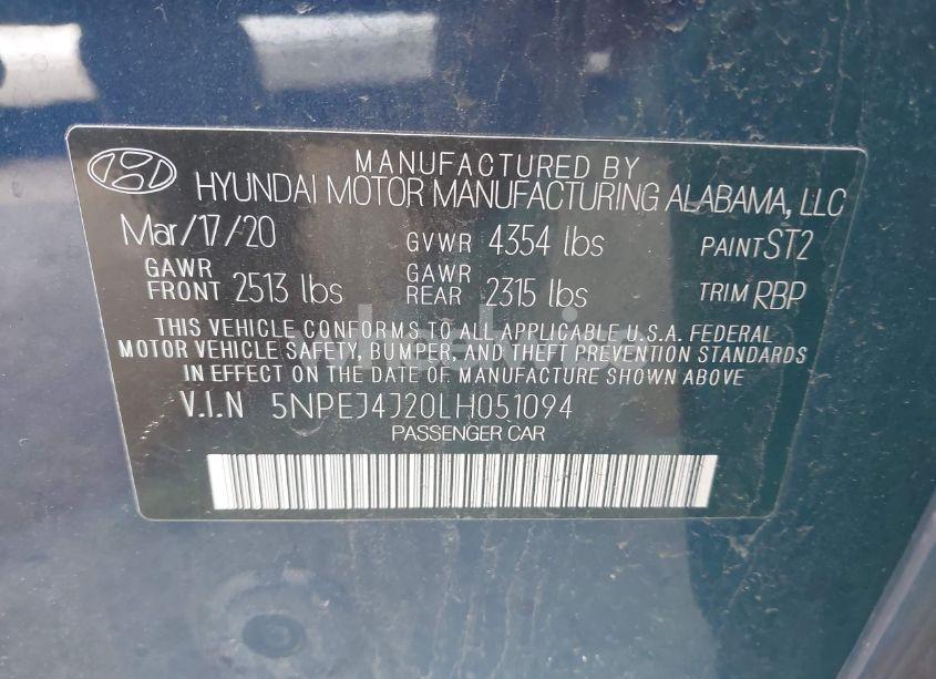 Photo 9 of 2020 Hyundai Sonata SEL PLUS (VIN 5NPEJ4J20LH051094)