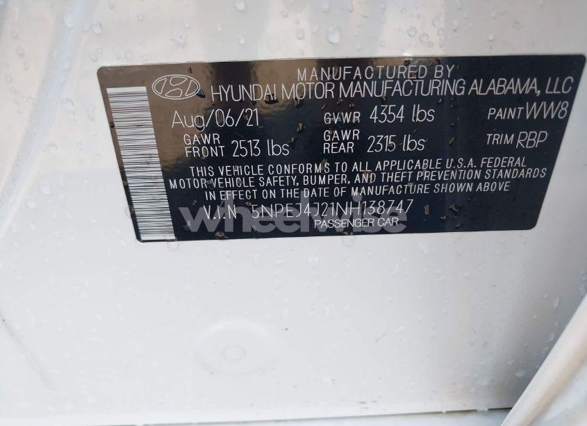 Photo 9 of 2022 Hyundai Sonata SEL PLUS (VIN 5NPEJ4J21NH138747)
