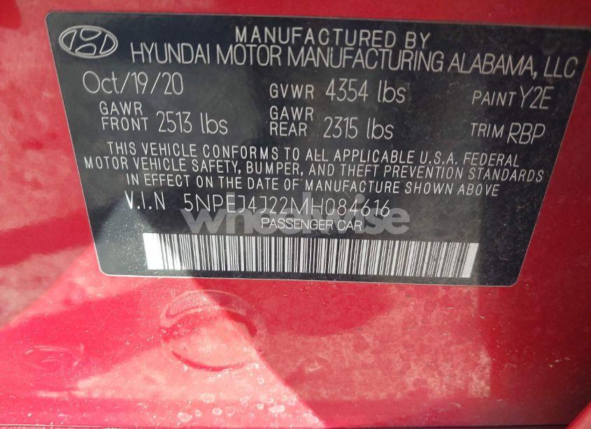 Photo 9 of 2021 Hyundai Sonata SEL PLUS (VIN 5NPEJ4J22MH084616)