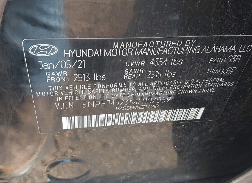 Photo 9 of 2021 Hyundai Sonata SEL PLUS (VIN 5NPEJ4J23MH107059)