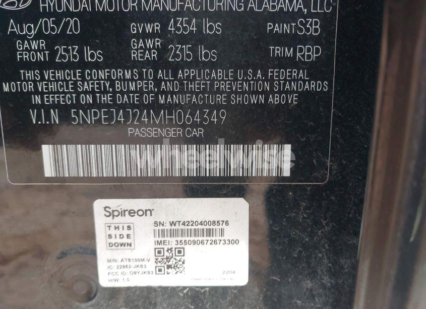 Photo 9 of 2021 Hyundai Sonata SEL PLUS (VIN 5NPEJ4J24MH064349)