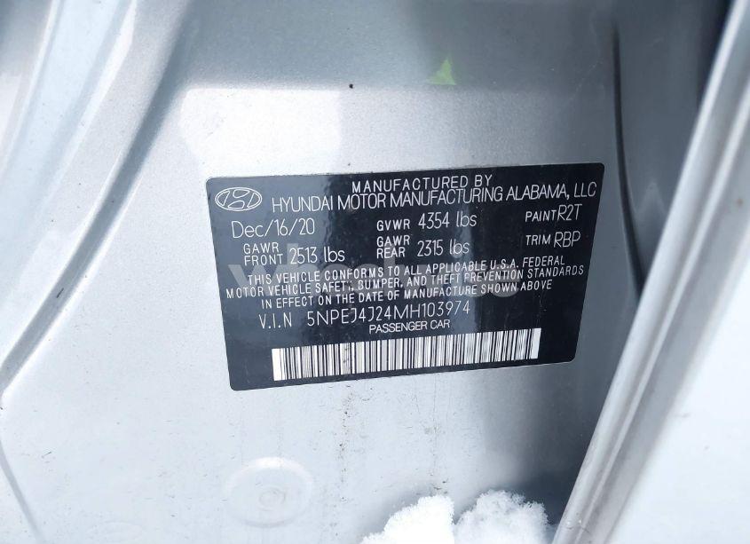 Photo 9 of 2021 Hyundai Sonata SEL PLUS (VIN 5NPEJ4J24MH103974)