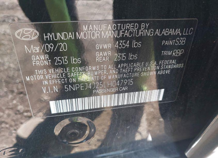 Photo 9 of 2020 Hyundai Sonata SEL PLUS (VIN 5NPEJ4J25LH047915)