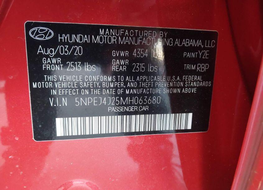 Photo 9 of 2021 Hyundai Sonata SEL PLUS (VIN 5NPEJ4J25MH063680)