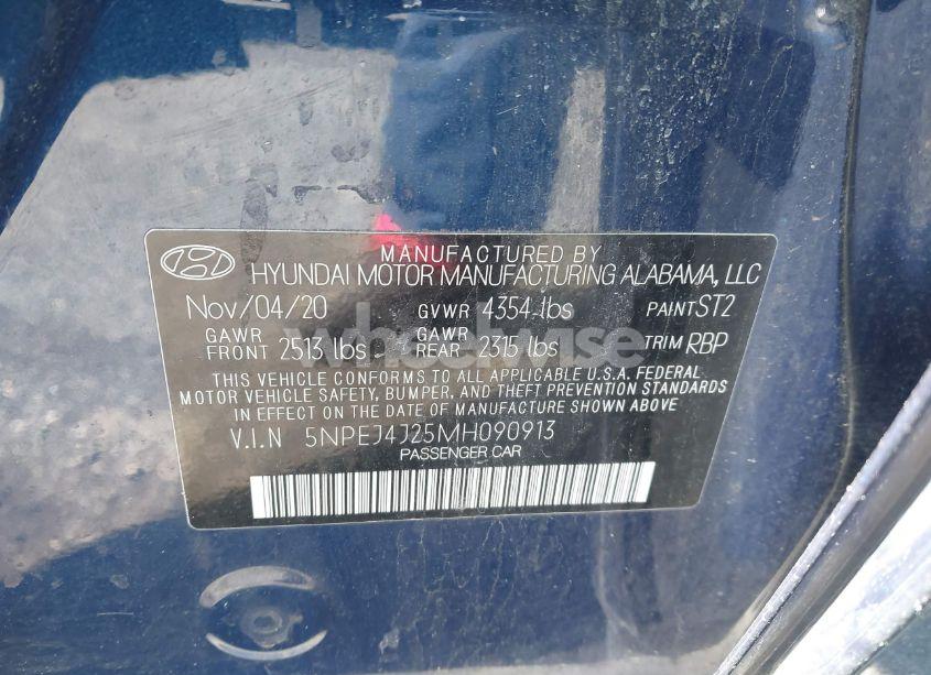 Photo 9 of 2021 Hyundai Sonata SEL PLUS (VIN 5NPEJ4J25MH090913)