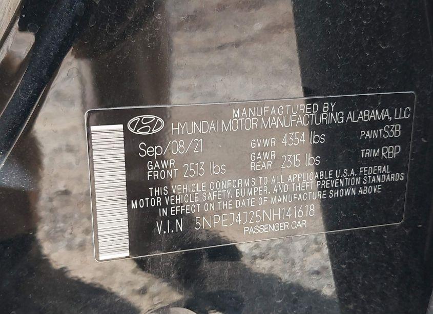 Photo 9 of 2022 Hyundai Sonata SEL PLUS (VIN 5NPEJ4J25NH141618)