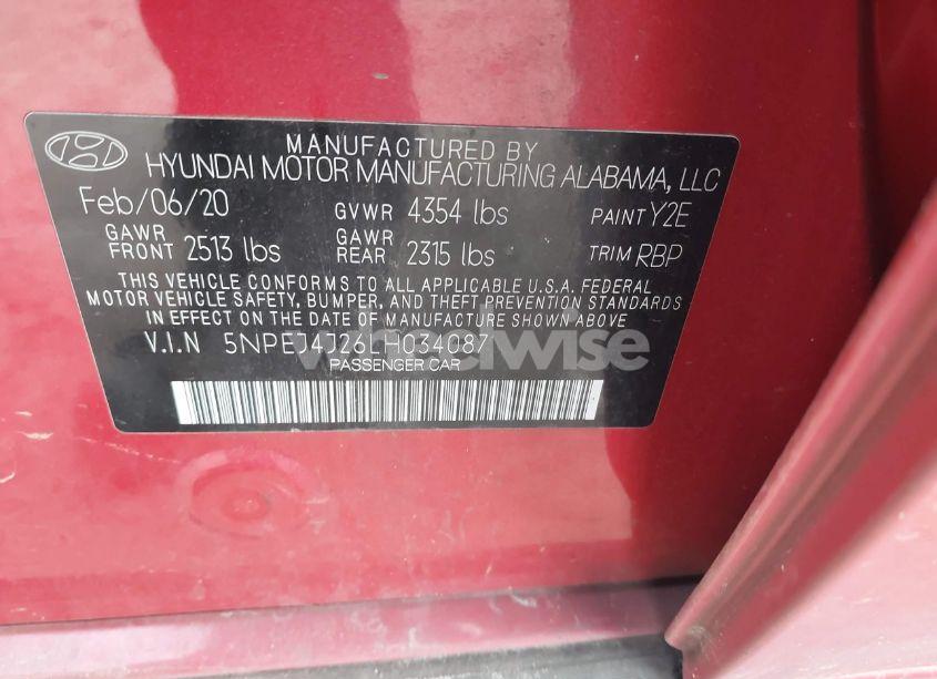 Photo 9 of 2020 Hyundai Sonata SEL PLUS (VIN 5NPEJ4J26LH034087)