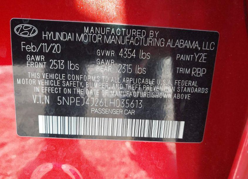 Photo 9 of 2020 Hyundai Sonata SEL PLUS (VIN 5NPEJ4J26LH035613)