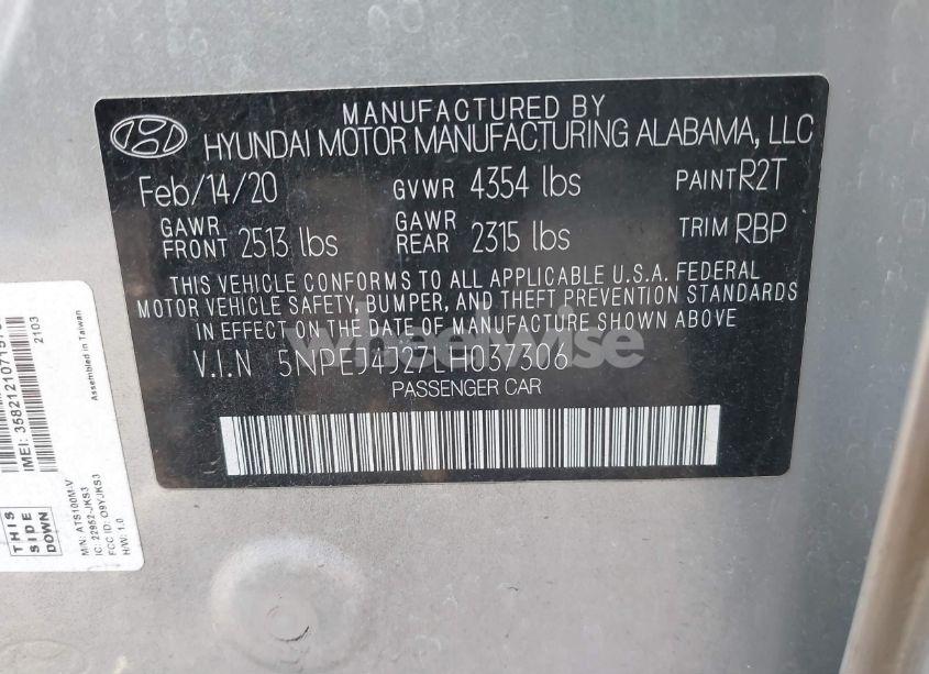 Photo 9 of 2020 Hyundai Sonata SEL PLUS (VIN 5NPEJ4J27LH037306)