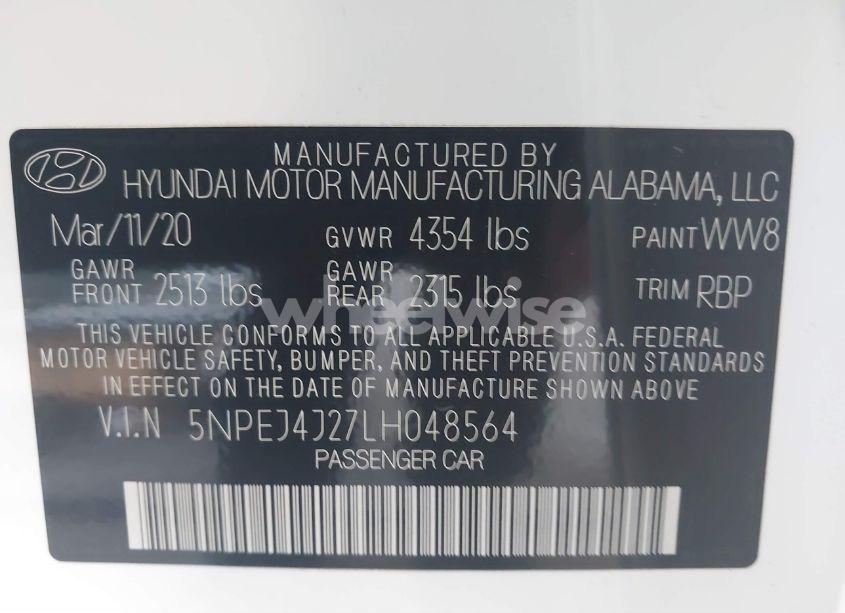 Photo 9 of 2020 Hyundai Sonata SEL PLUS (VIN 5NPEJ4J27LH048564)