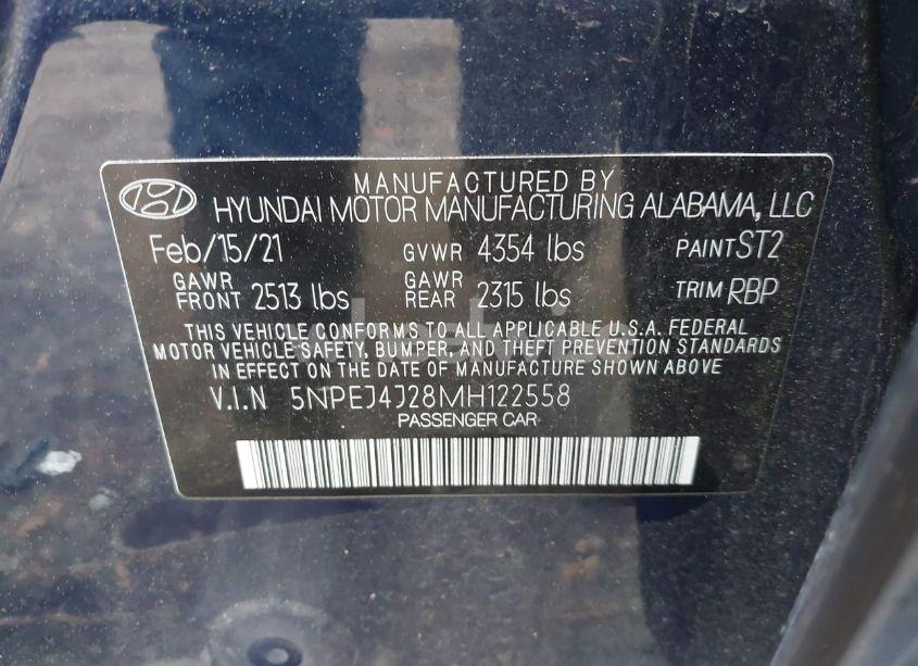 Photo 9 of 2021 Hyundai Sonata SEL PLUS (VIN 5NPEJ4J28MH122558)