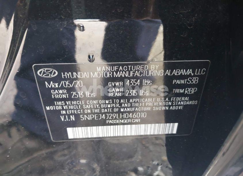 Photo 9 of 2020 Hyundai Sonata SEL PLUS (VIN 5NPEJ4J29LH046010)