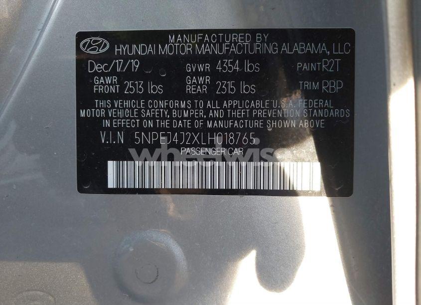 Photo 9 of 2020 Hyundai Sonata SEL PLUS (VIN 5NPEJ4J2XLH018765)