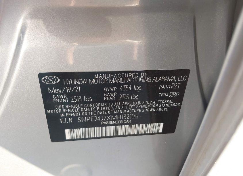 Photo 9 of 2021 Hyundai Sonata SEL PLUS (VIN 5NPEJ4J2XMH132105)