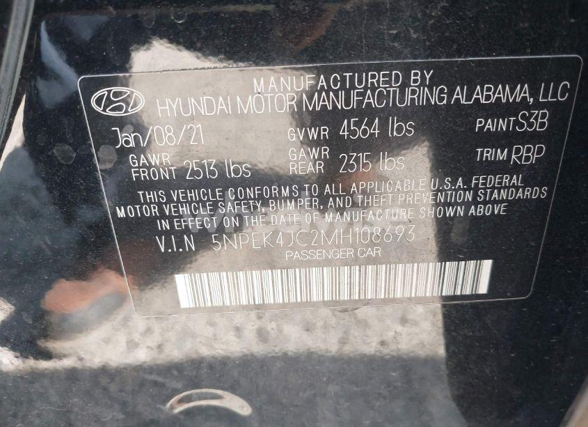 Photo 9 of 2021 Hyundai Sonata N LINE (VIN 5NPEK4JC2MH108693)