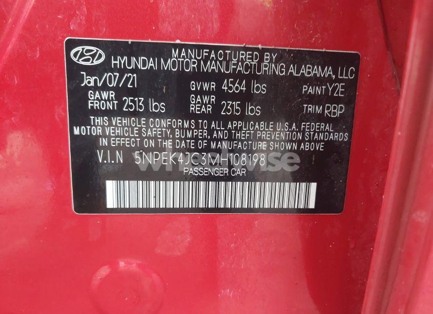 Photo 9 of 2021 Hyundai Sonata N LINE (VIN 5NPEK4JC3MH108198)