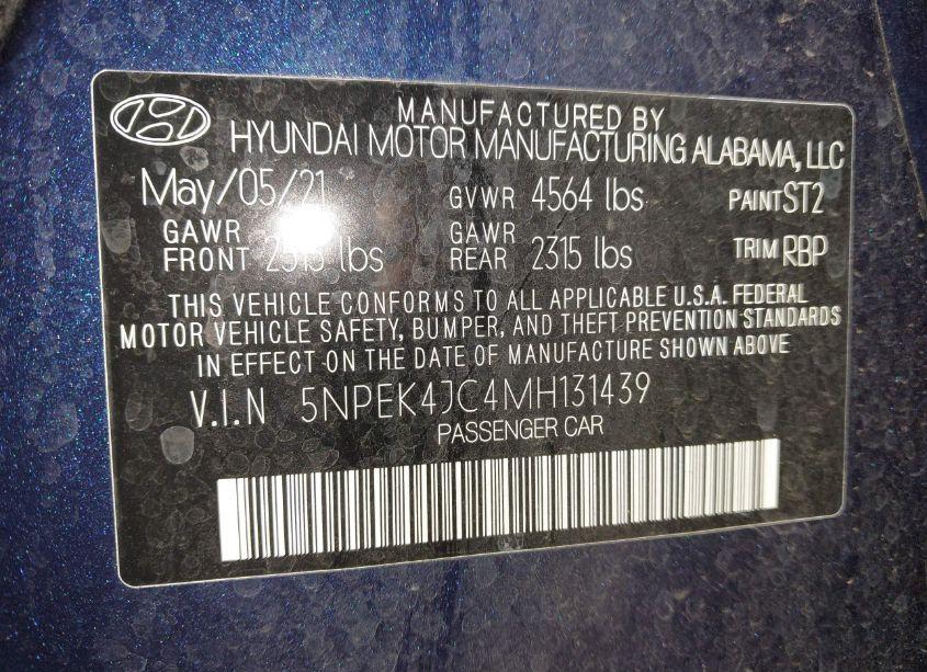 Photo 9 of 2021 Hyundai Sonata N LINE (VIN 5NPEK4JC4MH131439)