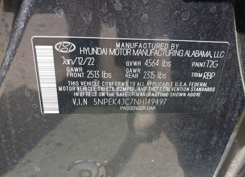 Photo 9 of 2022 Hyundai Sonata N LINE (VIN 5NPEK4JC7NH149497)