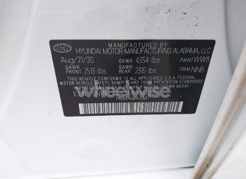 Photo 9 of 2021 Hyundai Sonata SEL (VIN 5NPEL4JA2MH068207)