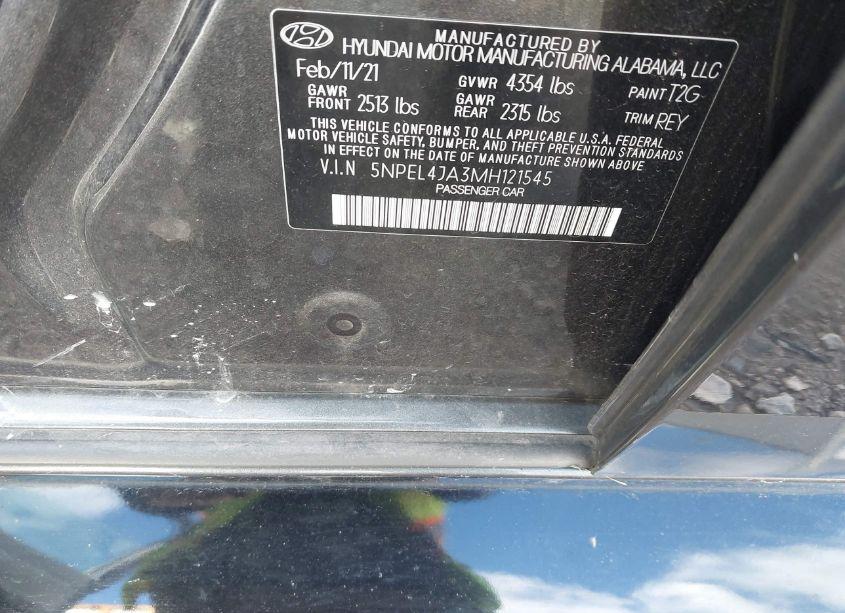 Photo 9 of 2021 Hyundai Sonata SEL (VIN 5NPEL4JA3MH121545)