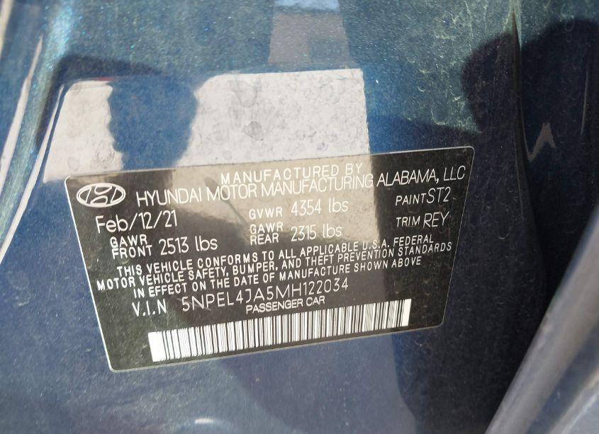 Photo 9 of 2021 Hyundai Sonata SEL (VIN 5NPEL4JA5MH122034)