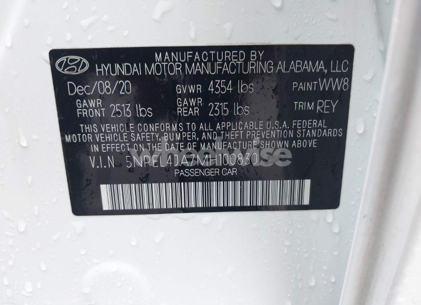 Photo 9 of 2021 Hyundai Sonata SEL (VIN 5NPEL4JA7MH100830)