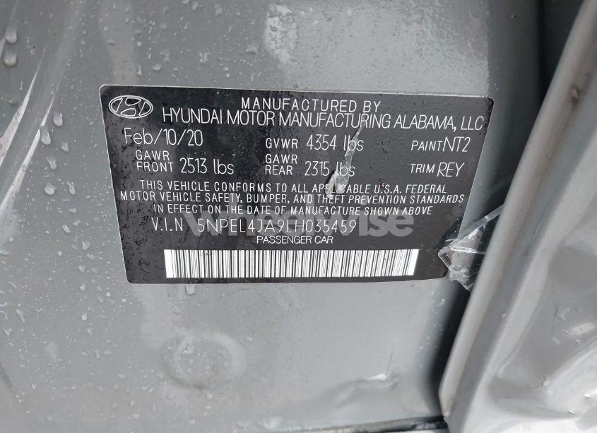 Photo 9 of 2020 Hyundai Sonata SEL (VIN 5NPEL4JA9LH035459)