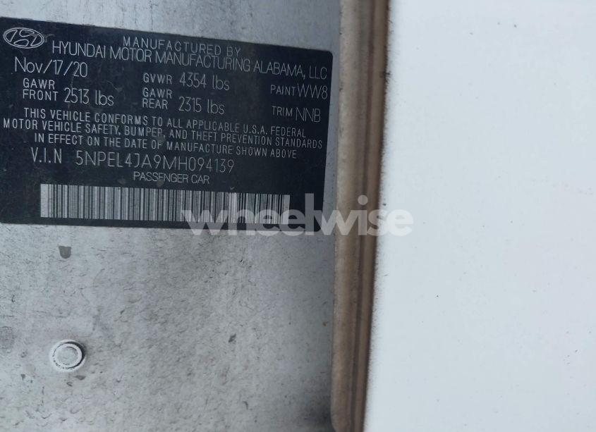 Photo 9 of 2021 Hyundai Sonata SEL (VIN 5NPEL4JA9MH094139)