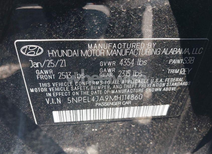 Photo 9 of 2021 Hyundai Sonata SEL (VIN 5NPEL4JA9MH114860)