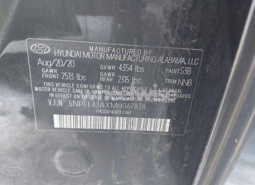 Photo 9 of 2021 Hyundai Sonata SEL (VIN 5NPEL4JAXMH067838)