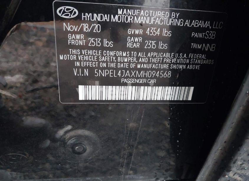 Photo 9 of 2021 Hyundai Sonata SEL (VIN 5NPEL4JAXMH094568)