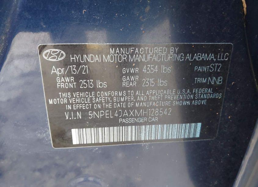 Photo 9 of 2021 Hyundai Sonata SEL (VIN 5NPEL4JAXMH128542)