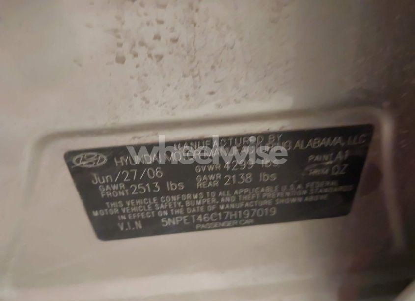 Photo 9 of 2007 Hyundai Sonata GLS (VIN 5NPET46C17H197019)