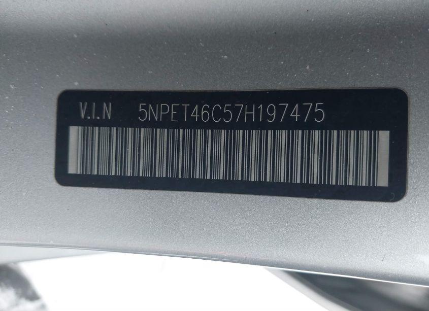 Photo 9 of 2007 Hyundai Sonata GLS (VIN 5NPET46C57H197475)