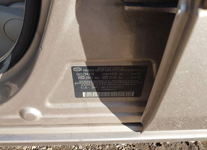 Photo 9 of 2007 Hyundai Sonata GLS (VIN 5NPET46C57H245573)