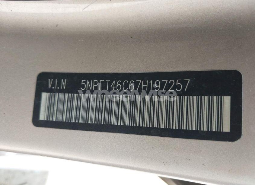 Photo 9 of 2007 Hyundai Sonata GLS (VIN 5NPET46C67H197257)