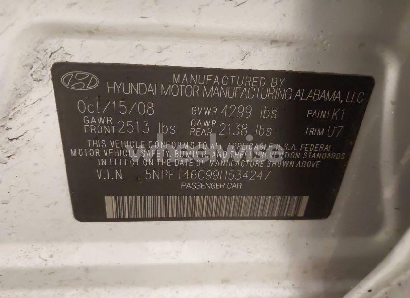 Photo 9 of 2009 Hyundai Sonata GLS (VIN 5NPET46C99H534247)